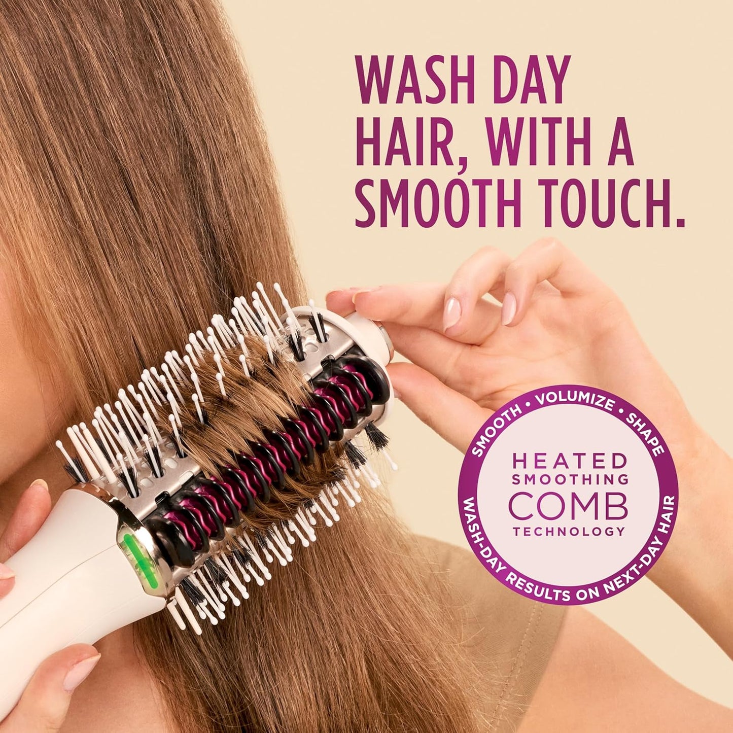 Shark HT202 SmoothStyle Heated Comb - Dual Mode Blow Dryer Brush for All Hair Types | Silk Finish