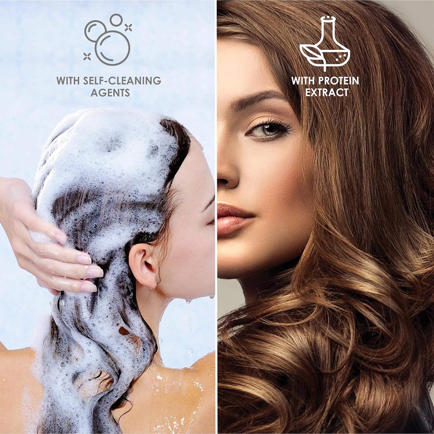 Skiennix Professional Coloring Kit | Permanent Hair Dye for Gray Coverage - 7.71 Ash Brown Blonde + Reviving Shampoo & Conditioner