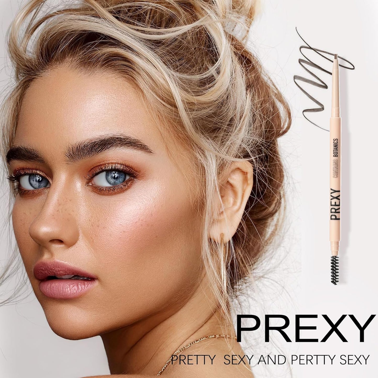 Skiennix Eyebrow Pencil - Waterproof Medium Brown with Dual-Sided Brush | Organic Ingredients