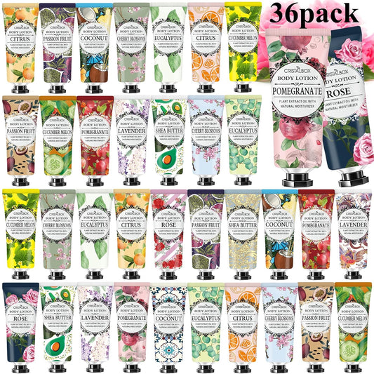 Skiennix 36-Pack Body Lotion for Dry Skin - Natural Shea Butter Moisturizer | Perfect Gift Set