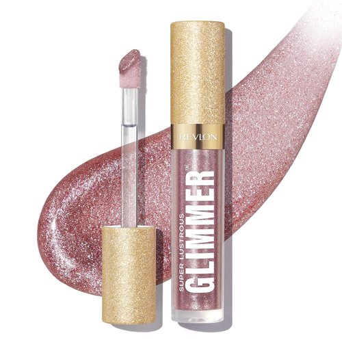 REVLON Super Lustrous Glimmer Gloss - Non-Sticky High-Shine Lip Gloss with Plant-Based Glitter | 003 Lavender Lust, 0.13 fl oz
