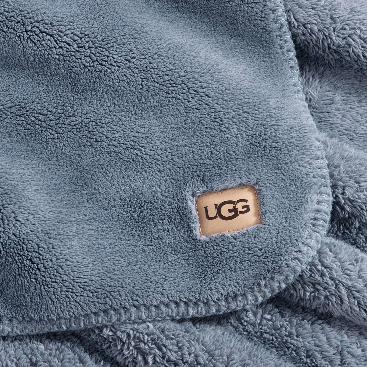 UGG Whitecap Fleece Throw Blanket - Plush Cozy Luxury Decor for Couch or Bed | Ultra Soft, 50" x 70", Denim Blue