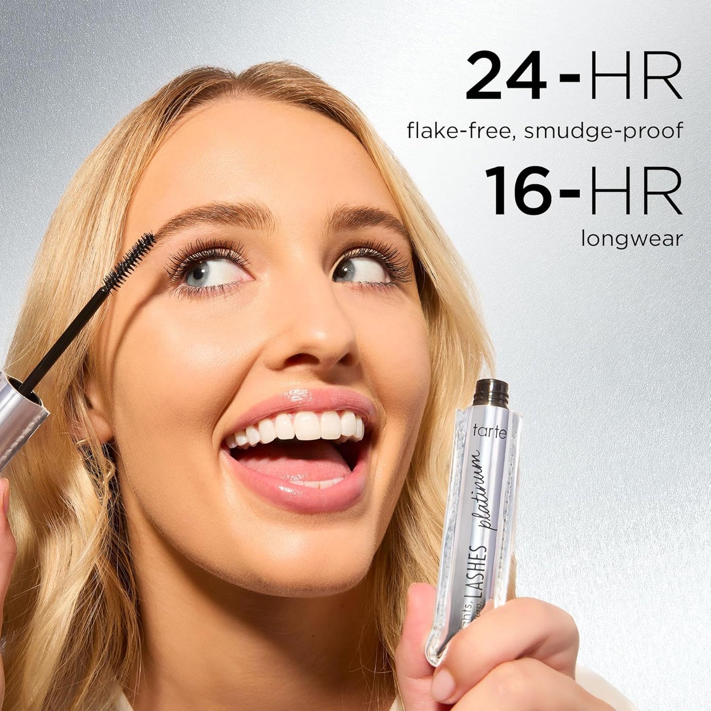 Tarte Lights, Camera, Lashes Platinum Volumizing Mascara - Black Tinted Peptide Lash Serum for Volume & Length, Vegan & Cruelty-Free
