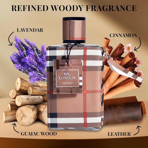Mr London for Men Eau De Parfum - Refined Amber Woody Fragrance - 100ml Bottle with Bergamot & Tobacco Notes