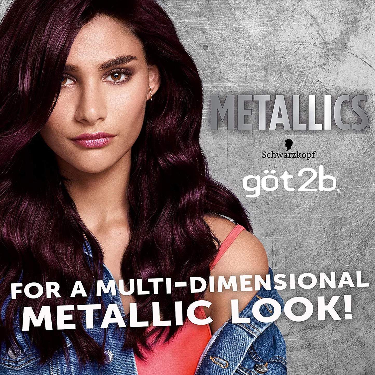 Schwarzkopf Got2b Metallics Permanent Hair Color - M49 Smoky Violet | Vibrant, Long-Lasting Color