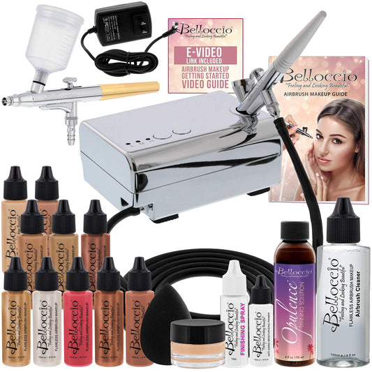 Belloccio Makeup and Tanning Airbrush System with MEDIUM Foundation and Blush Set