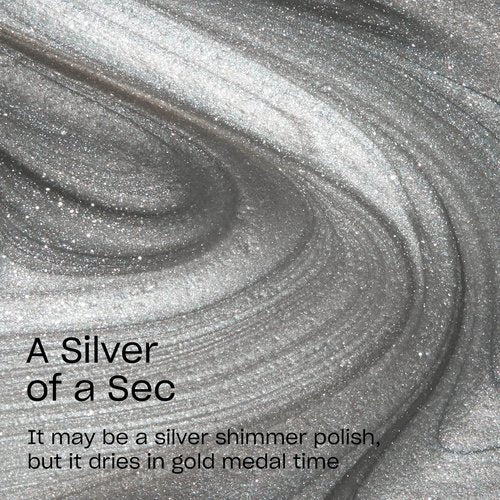 OPI RapiDry A Silver of a Sec | Opaque Bright Silver Metallic Quick Dry Nail Polish | Vegan, Smudge Proof, Fast Drying
