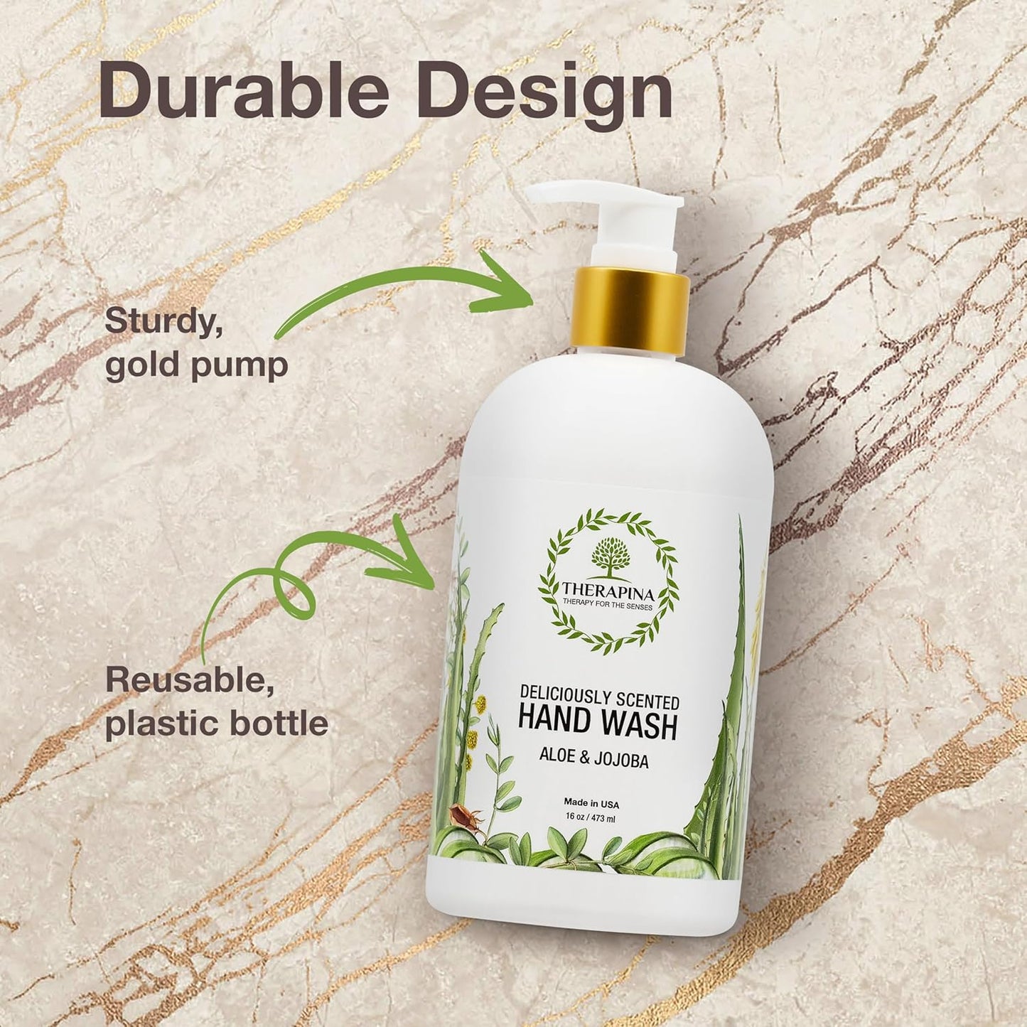 Skiennix Aromatherapy Luxury Liquid Hand Soap - Vegan & Moisturizing with Aloe Vera & Botanical Oils | 16 Oz.