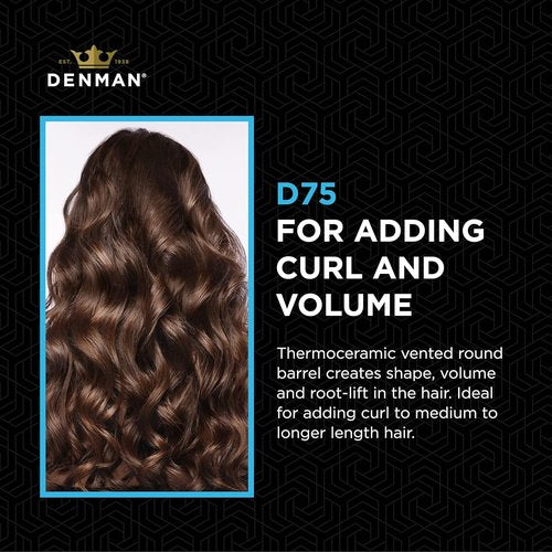 Denman Thermo Ceramic Hourglass Hot Curl Brush - Versatile Hair Curling & Straightening Tool - Gray