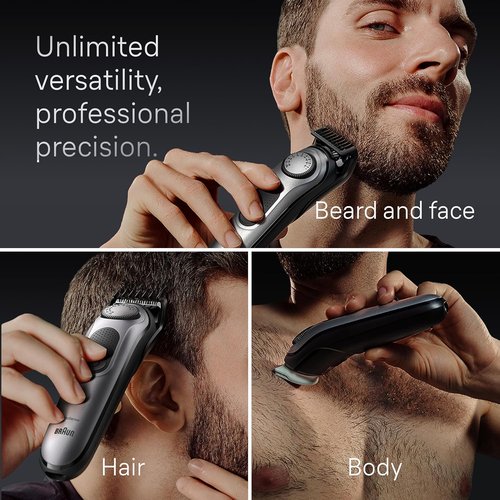 Braun All-in-One Men's Shaving Kit - 12-in-1 Beard, Face & Body Groomer with Travel Case & Charging Stand
