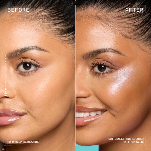 NYX Professional Makeup Buttermelt Highlighter - Long-Lasting Powder Highlighter for High Impact Glow | Holographic Lavender