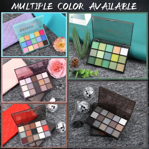 Boobeen 15-Color Eyeshadow Palette - Vibrant Matte & Shimmer Shades for Stunning Holiday Looks