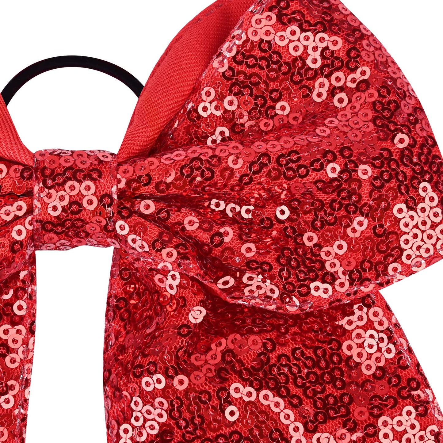 12 PCS 8" Large Glitter Cheer Bows Red Girl Hair Bows Sparkly Cheerleading Softball Team Bow Hair Accessories for cheerleaders football Competition Sports