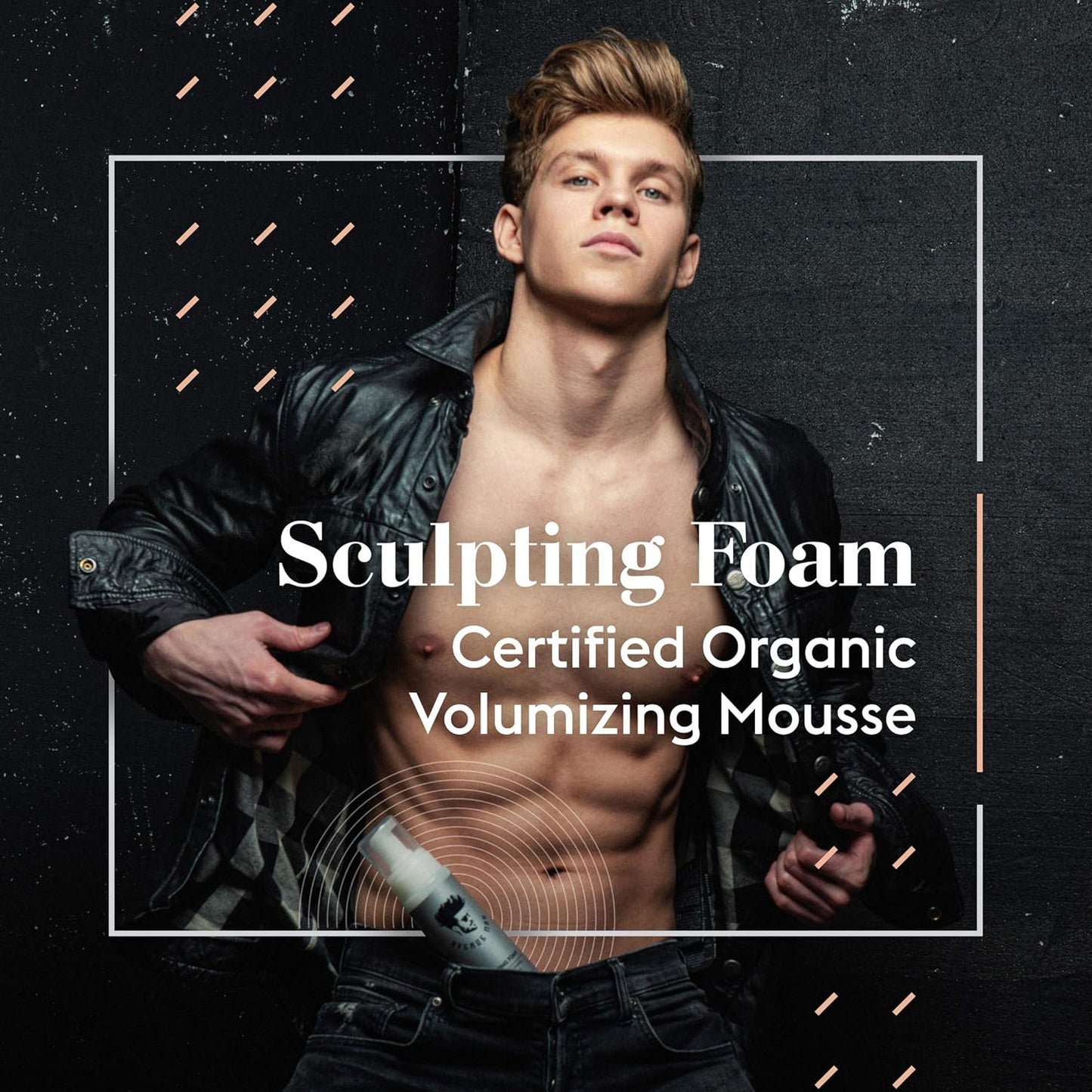 Avenue Man Sculpting Foam - 7 Oz Frizz Control & Firm Hold Hair Mousse for Men | No Crunch, Clean Texture