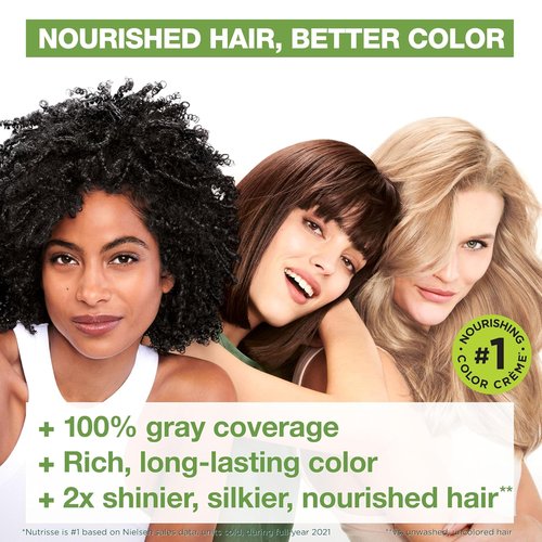 Garnier Nutrisse Ultra Crème Hair Color - Permanent Vegan Hair Dye for 100% Gray Coverage | 413 Bronze Brown