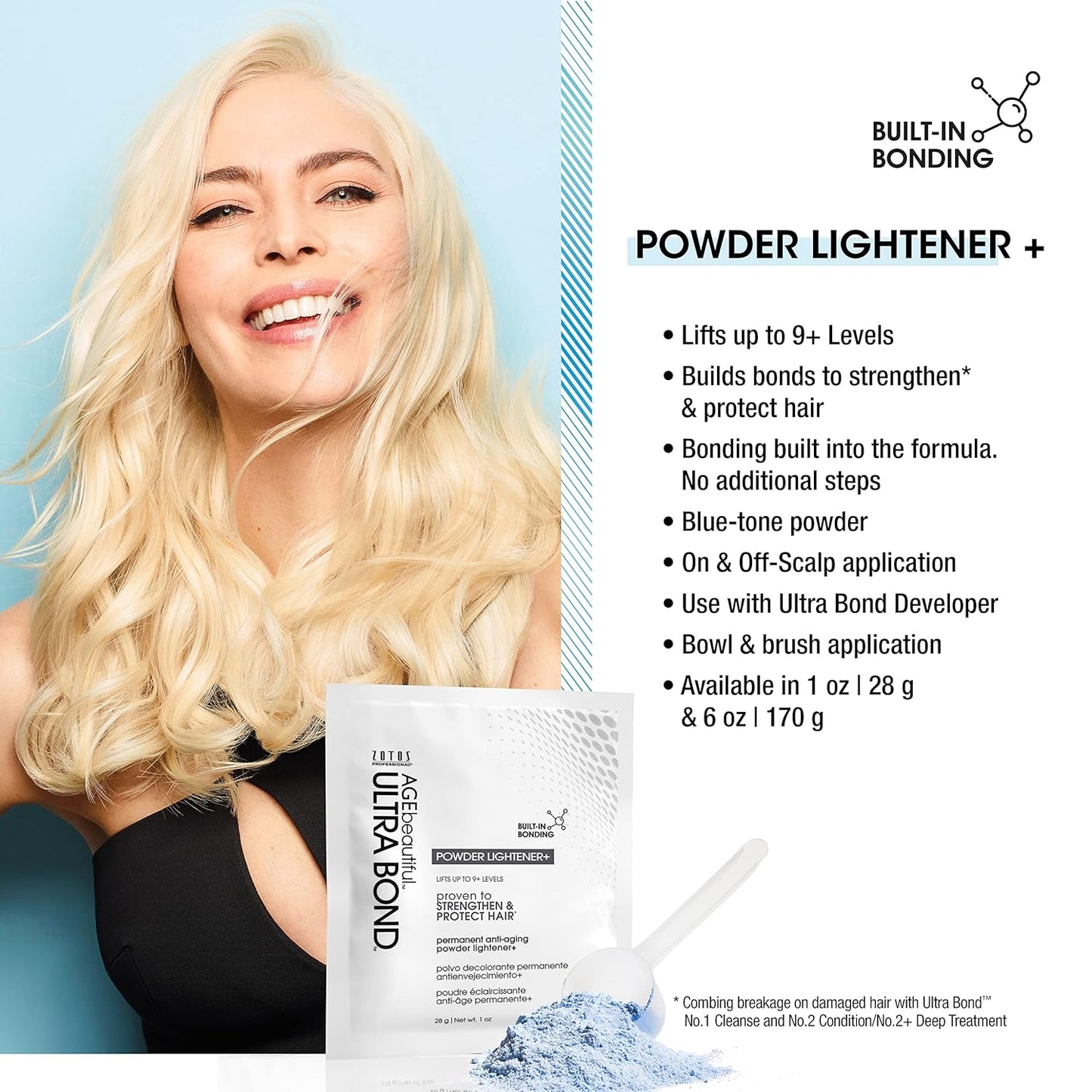 AGE Beautiful Permanent Powder Hair Lightener - Ultra Bond Building Formula | Strengthens & Nourishes | Lifts Up to 9+ Levels for Lightening & Highlights