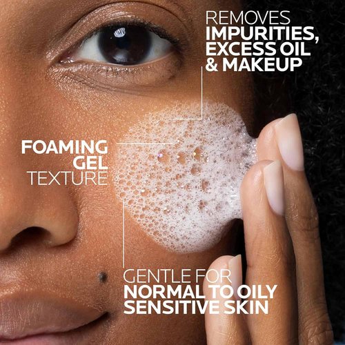 La Roche-Posay Toleriane Purifying Foaming Facial Cleanser - Oil-Free Face Wash with Niacinamide & Ceramides for Sensitive Skin