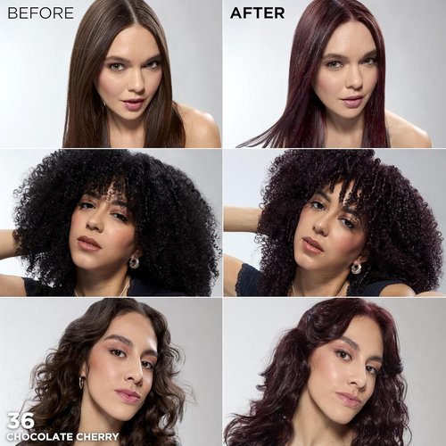 L'Oreal Paris Feria Hair Color | Multi-Faceted Shimmering Permanent Dye - 36 Chocolate Cherry, 1 Kit