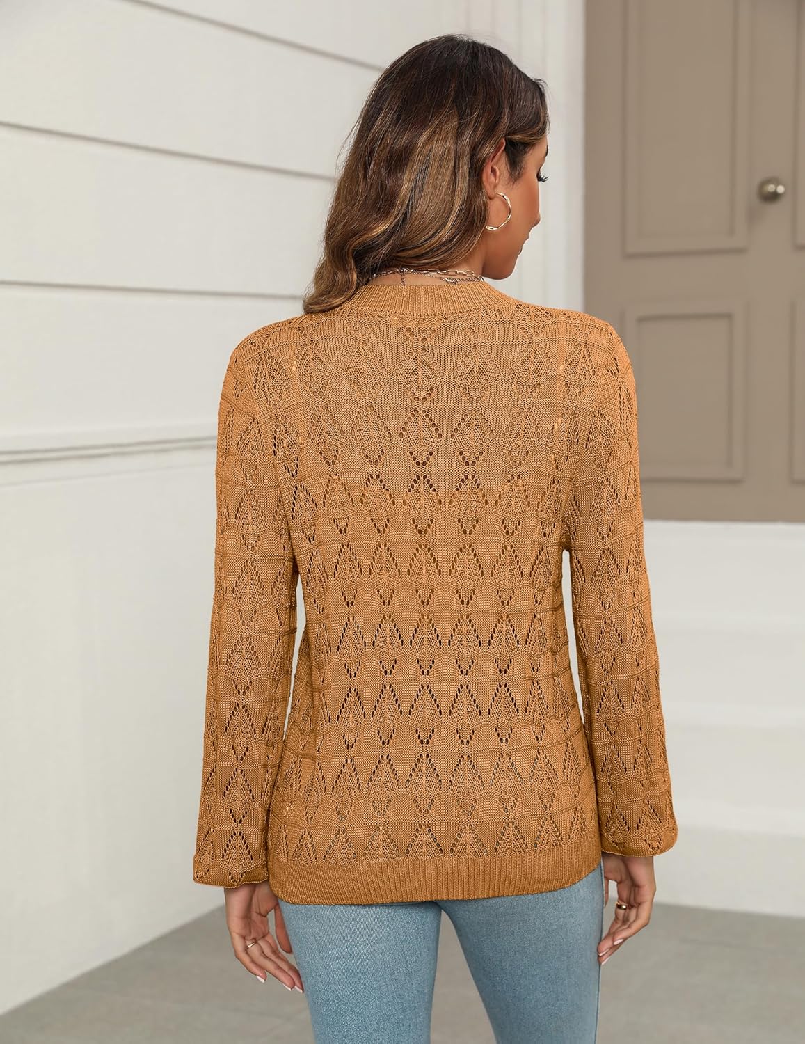 Zeagoo Women's Crochet Cardigan - Lightweight V-Neck Long Sleeve Bolero Sweater in 2024 Style