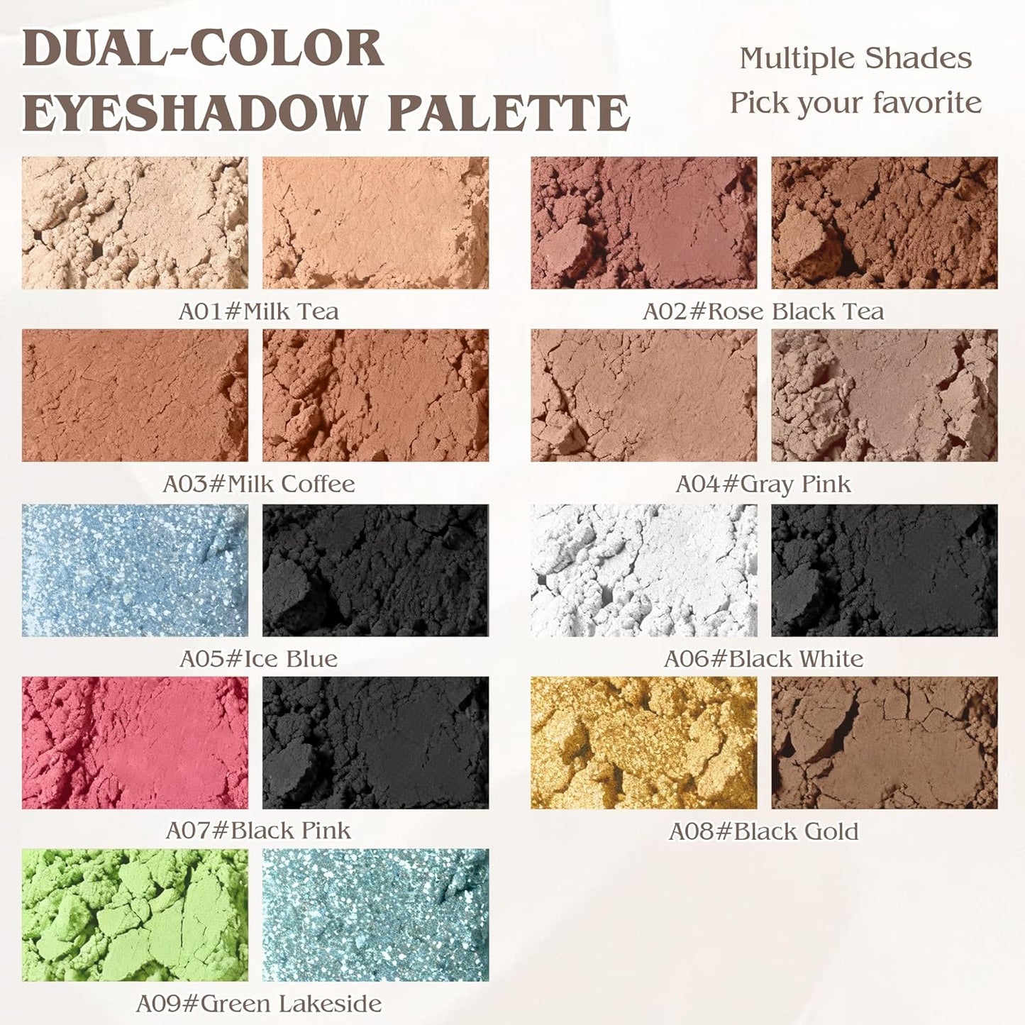 Skiennix Duo Eye Shadow Powder - White & Black Matte Palette for Daily Looks | Highly Pigmented & Blendable