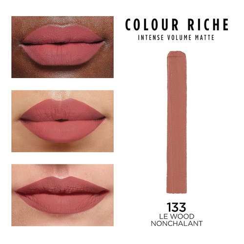 L'Oreal Paris Colour Riche Matte Lipstick - Intense Volume & Comfort with Hyaluronic Acid | Le Wood Nonchalant, 0.06 Oz