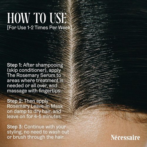 Nécessaire Rosemary Leave-In Mask - Strengthening Keratin Hair Treatment for All Hair Types | 60 ml / 2 oz