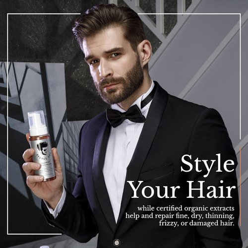 Avenue Man Volume Lift Mousse - 5.07 oz Hair Foam with Argan Oil & Silk Protein for Strong, Thick Hair | Alcohol & Paraben Free