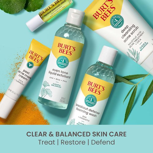 Burt's Bees Gel Moisturizer - Clear & Balanced Skin Balancing Cream with Squalane & Prebiotic, 1.8 oz.