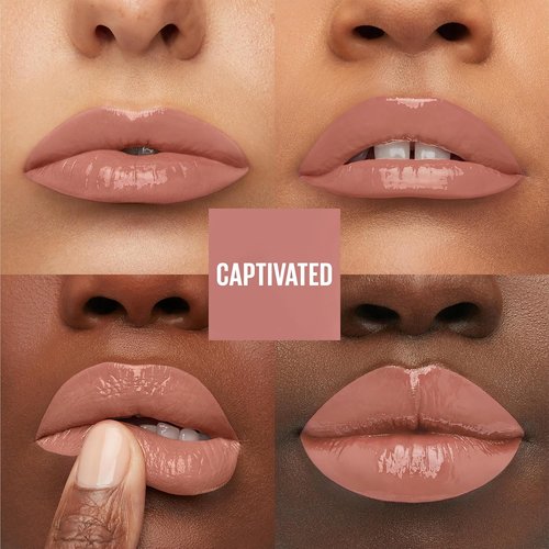 Maybelline Super Stay Vinyl Ink Liquid Lipcolor - Longwear, Highly Pigmented Shine, Captivated Pink, 0.14 fl oz