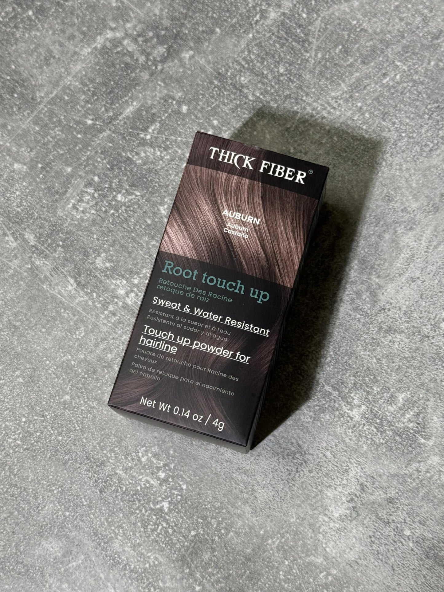 THICK FIBER Root Touch Up Powder with Brush – Covers Grey Roots, Thinning Hair & Bald Spots – Sweat & Water Resistant for Men & Women