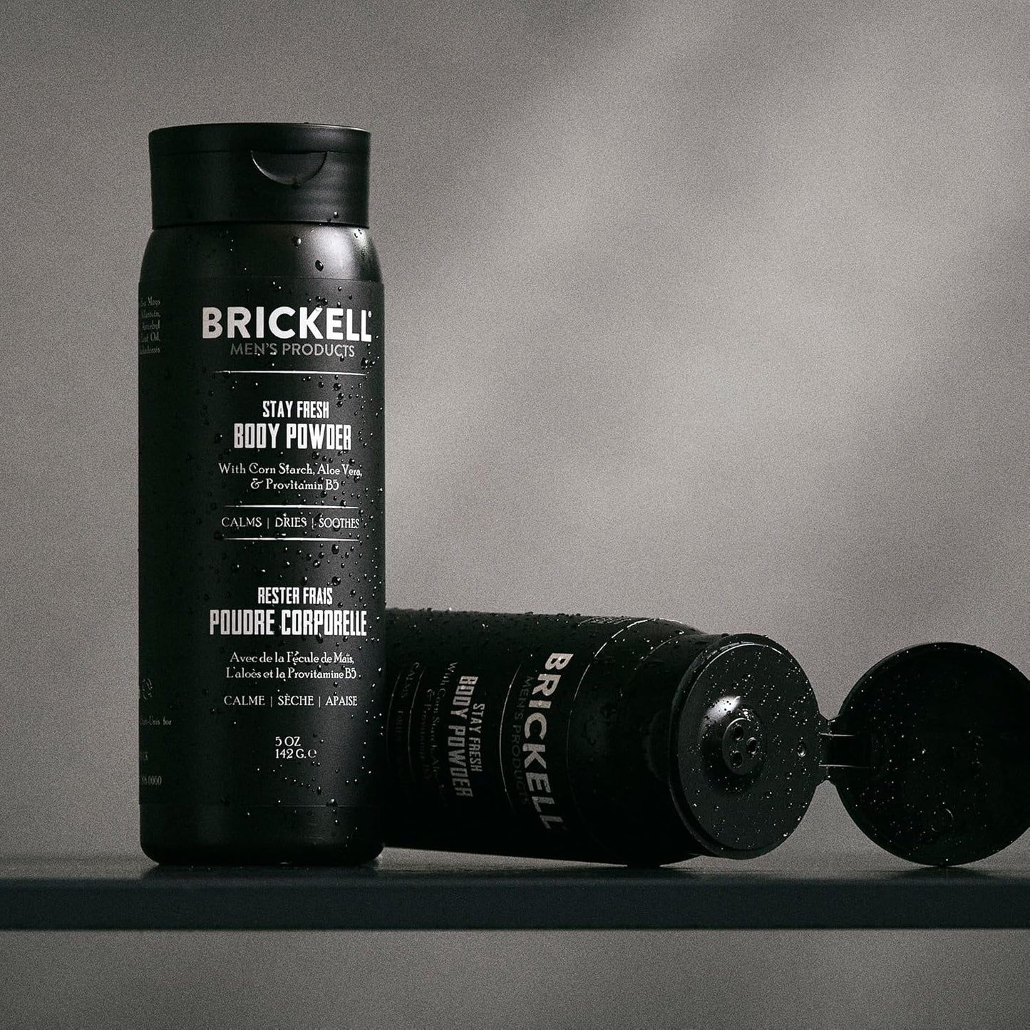 Brickell Men's Products Stay Fresh Body Powder - Natural Talc-Free Formula, Absorbs Sweat, 5 oz