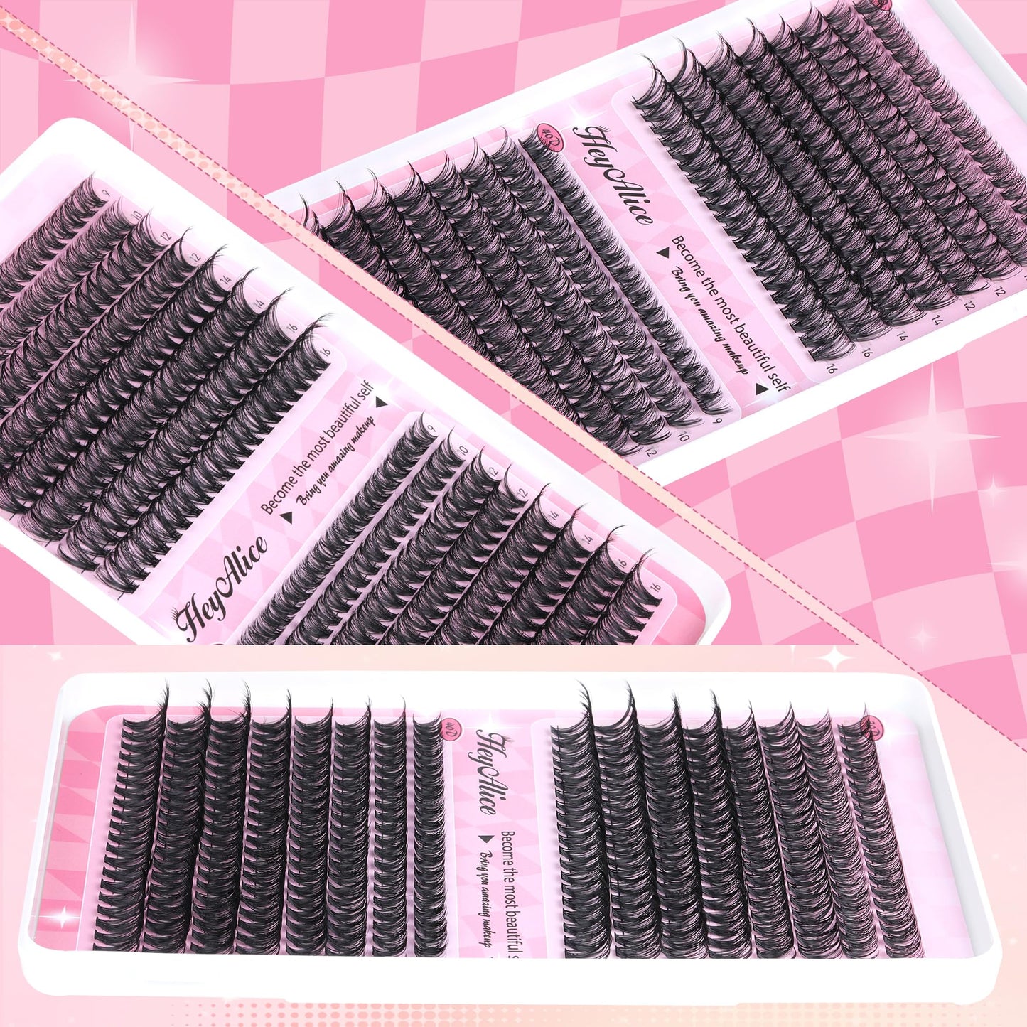 Wispy Lash Clusters 30D+40D Individual Lashes 320 Pcs Cluster Eyelash Extensions D Curl Cluster Lashes 9-16mm Eyelash Clusters by HeyAlice