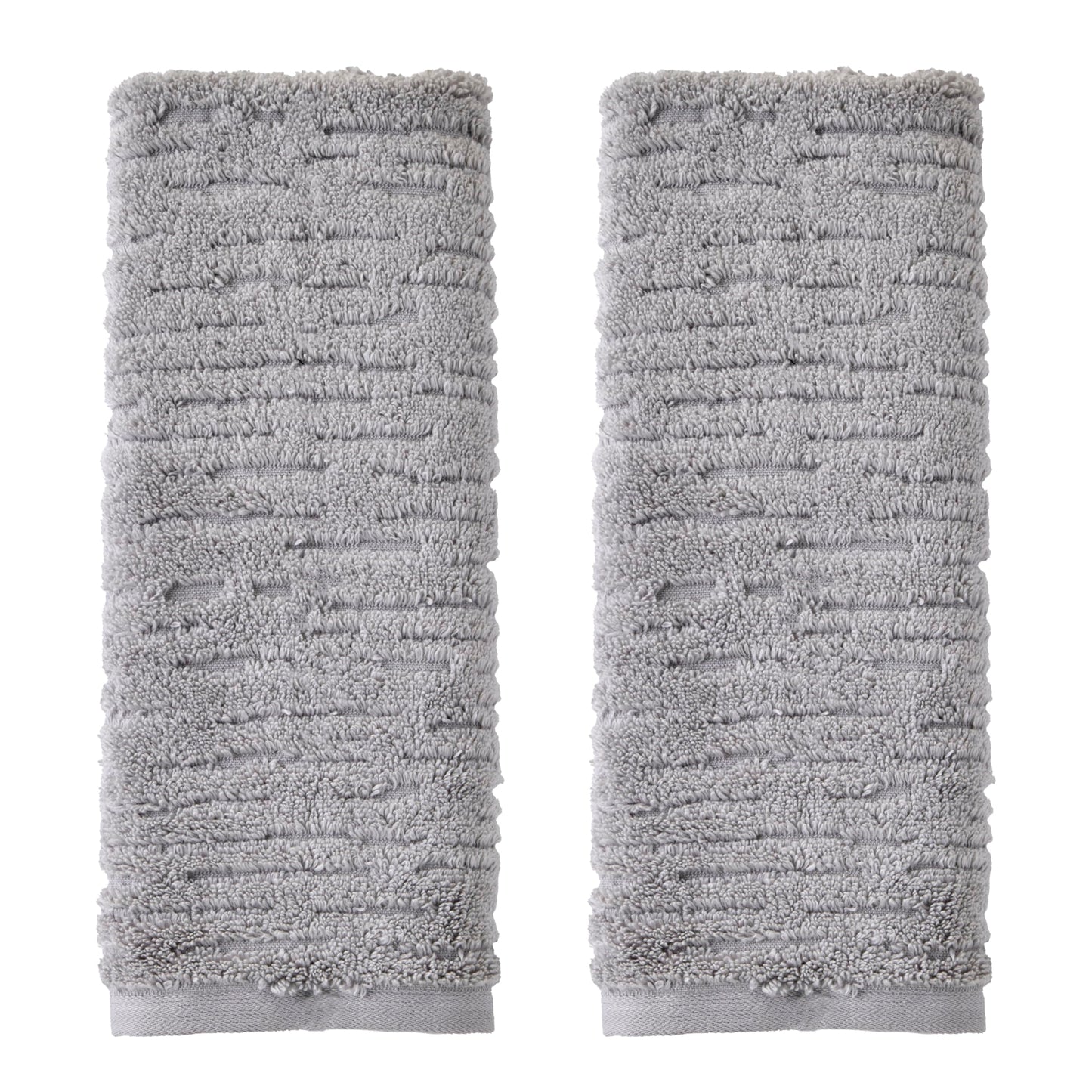 SKL Home CloudSoft Cotton Luxury Hand Towel 2pc Set for Bath/Kitchen/Bar & Gift, Gray