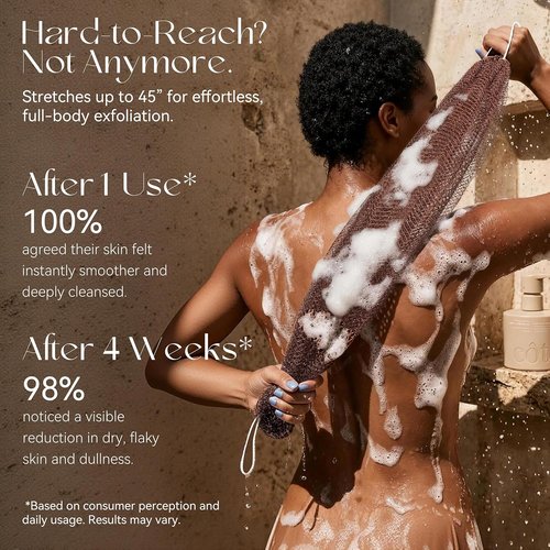 CORATED African Net Sponge - Authentic Exfoliating Shower Loofah | Portable Body Scrubber for Daily Use