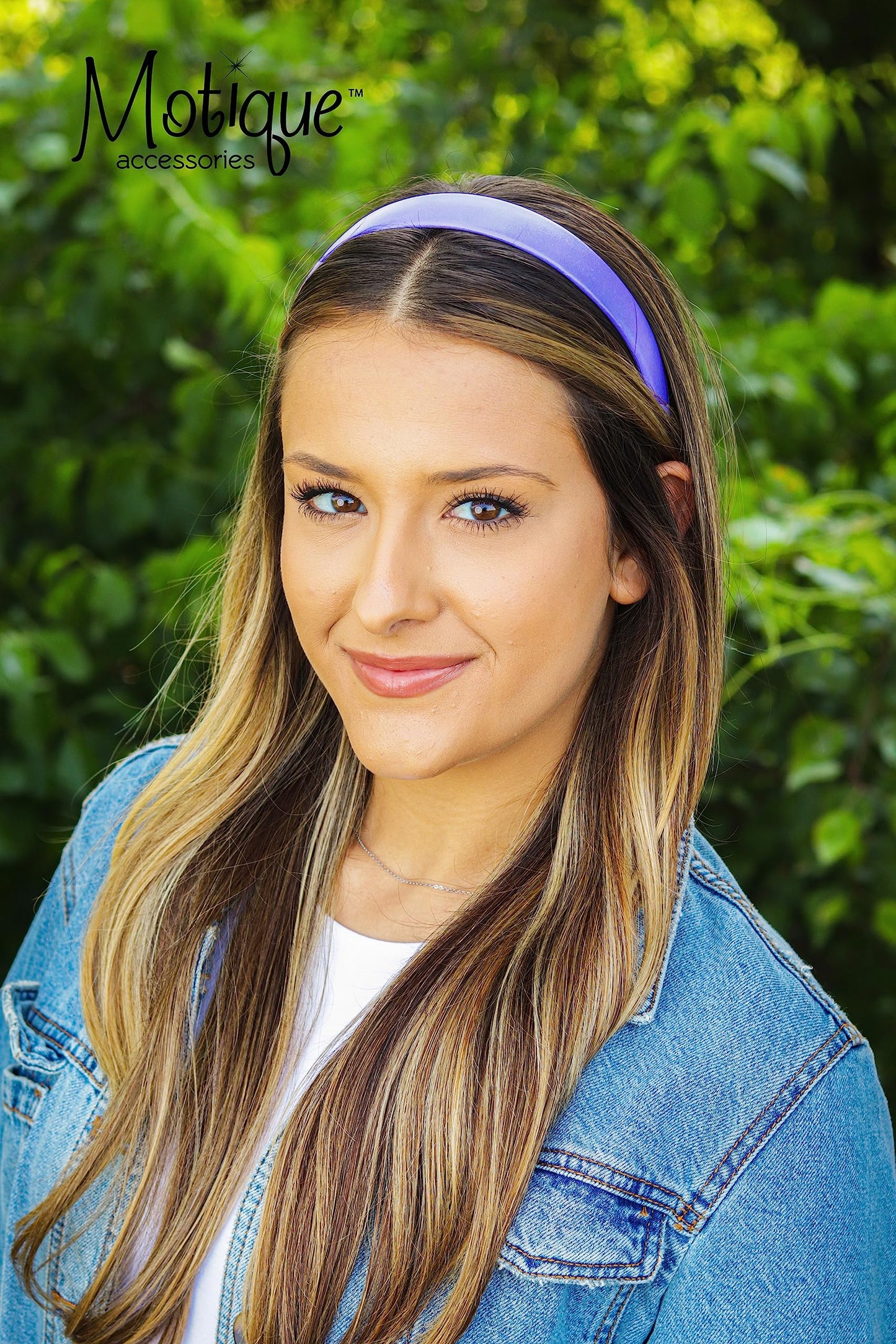 Motique Accessories 1 Inch Vegan Leather Headband for Women and Girls (Light Purple)