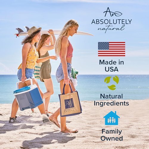 Absolutely Natural - 100% Pure Aloe Vera Gel for Sunburn Relief & Rashes - 6 oz with Vitamin E & Eucalyptus