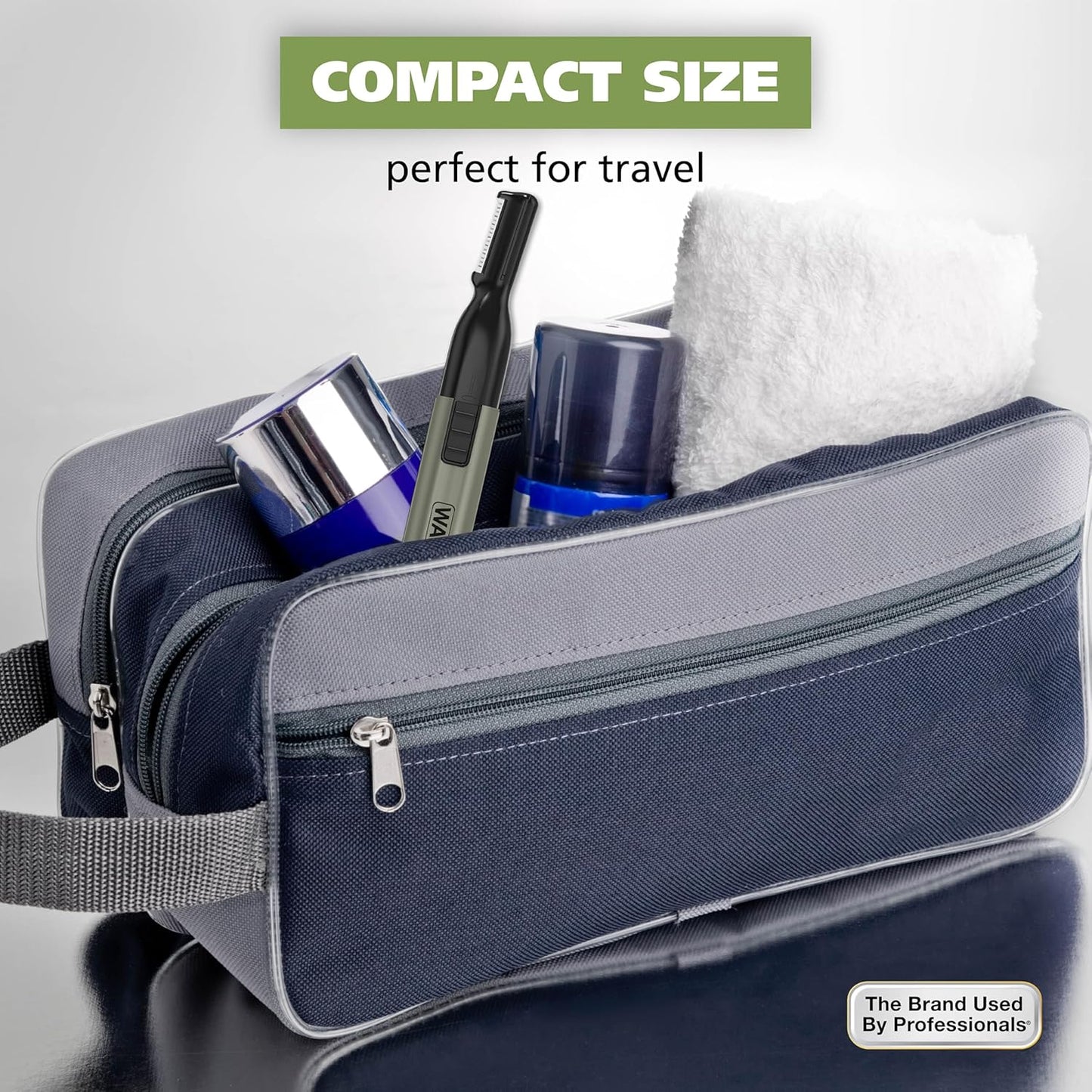 Wahl Micro Groomsman Trimmer - Hygienic Grooming with Rinseable Heads for Eyebrows, Nose & Ears - 05640-600