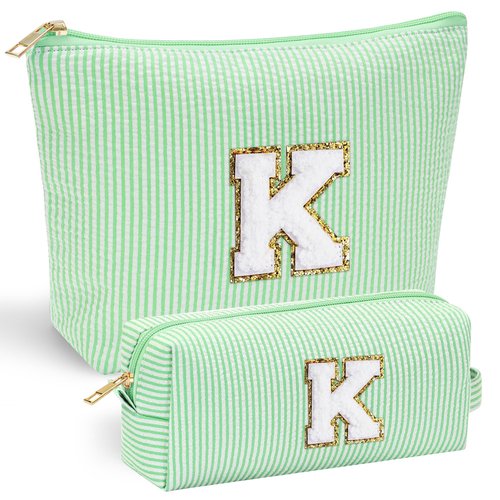 YOOLIFE Cute Makeup Bag | Teen Girl Gifts Trendy Stuff - Cosmetic Bags | Initial Make Up Bag | Personalized Gifts for Girls | Skin Care Bag | Mothers Day Gifts | Teen Girl Gifts Trendy Stuff K