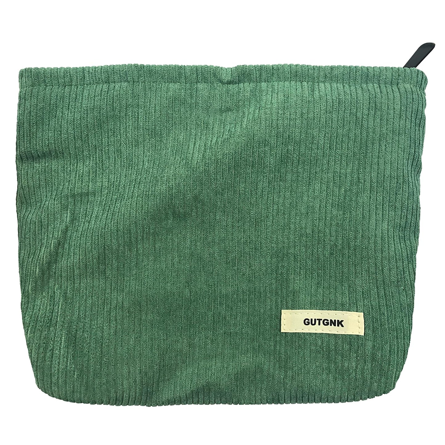 GUTGNK Corduroy Ladies Cosmetic Bag, Large Capacity Canvas Cosmetic Bag Travel Toiletry Bag Accessories Organizer, Grass Green