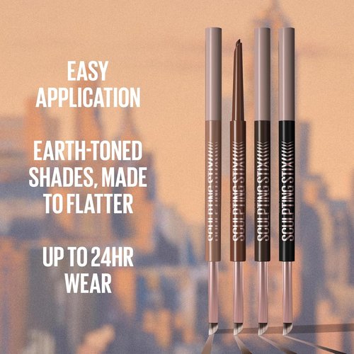 MAYBELLINE Sculpting Stix 2-in-1 Eyeliner - Dual-Ended Black Liner with 24HR Smudge-Proof Formula | 1 Count