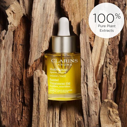 Clarins Santal Face Oil Treatment - Hydrates & Smoothes Skin | Calms Redness & Irritations | 100% Natural Plant Extracts