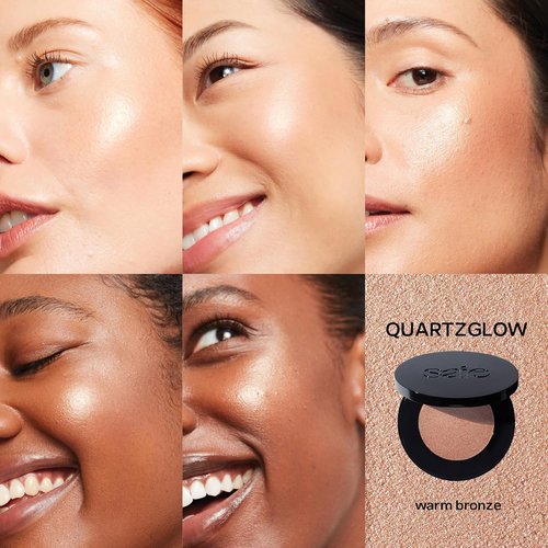 Saie Glow Sculpt Multi-Use Highlighter & Cream Blush - Lightweight Formula with Hyaluronic Acid & Micropearl - Quartzglow (.02 oz)