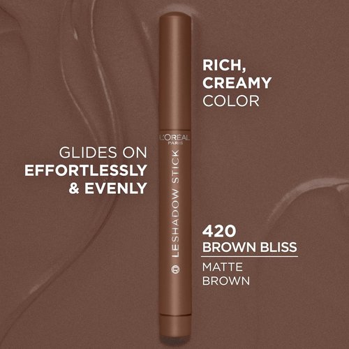 L'Oreal Paris Makeup Le Shadow Stick Eyeshadow - Blendable, Smudge-Resistant Cream in Brown Bliss, 0.05 Oz
