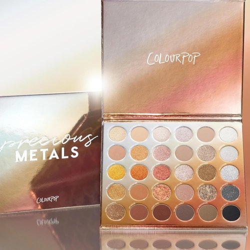 ColourPop Eyeshadow Palette - High-Pigment Eye Makeup with Matte, Metallic & Glitter Finishes - Precious Metals (1.16 oz)