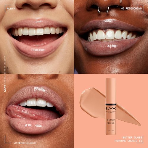 NYX Professional Makeup Butter Gloss - Non-Sticky Lip Gloss in Fortune Cookie (True Nude)