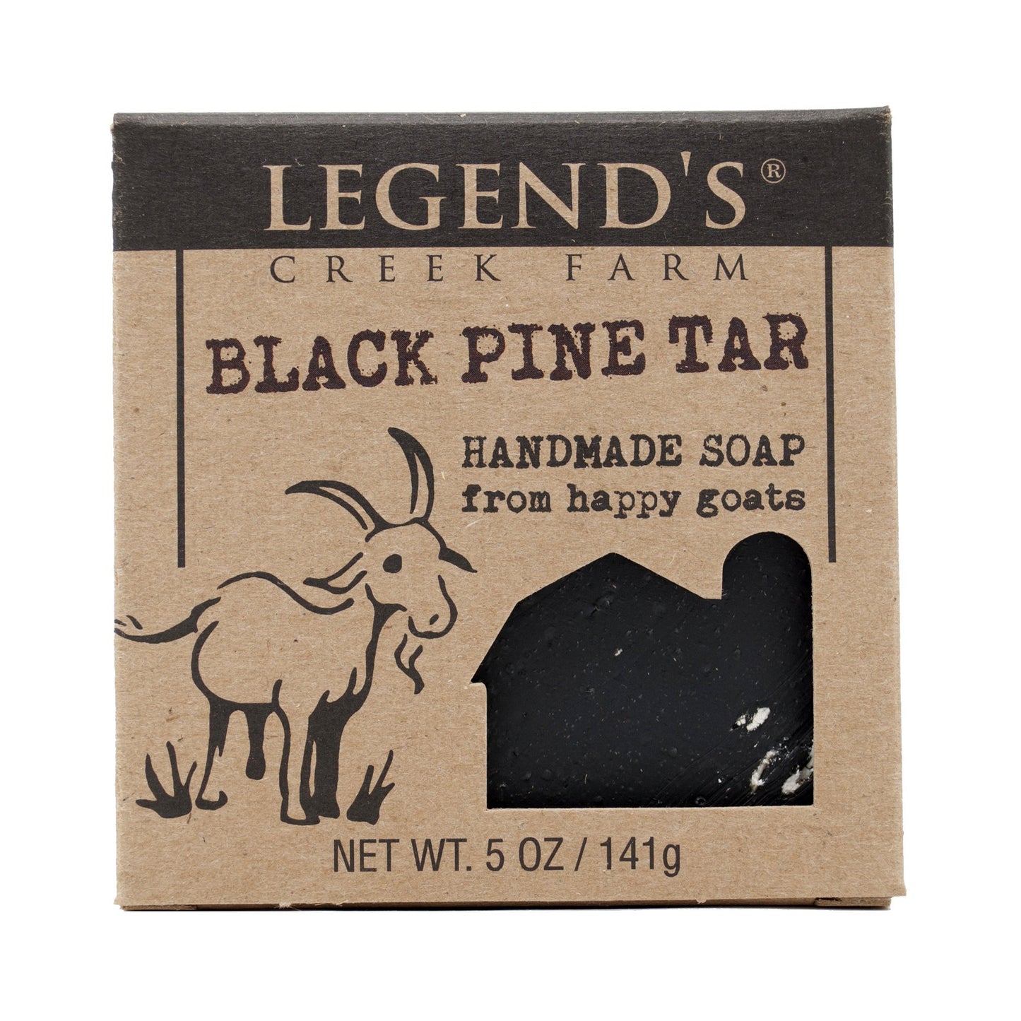 Legend's Creek Farm Goat Milk Soap - Cleansing Moisturizing Soap Bar for Hands and Body - 5 Oz Creamy Lather, Nourishing, Gentle Natural Soap for Sensitive Skin (Black Pine Tar, Pack of 1)