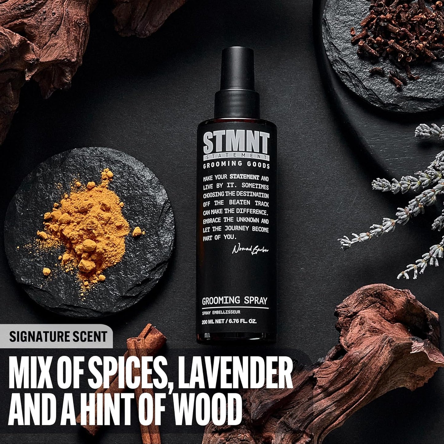 STMNT Grooming Goods Grooming Spray - 6.7 oz | Natural Finish for Thicker Hair | Non-Sticky Formula