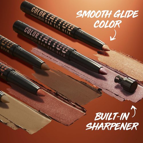 MAYBELLINE Color Tattoo Eye Shadow Stix - Longwear 24HR Multi-Use Stick in I Am Spicy (Copper Rose Shimmer)