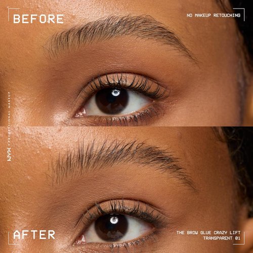 NYX Professional Makeup Brow Glue - 16HR Strong Hold Brow Lamination Gel with Built-In Comb | Clear