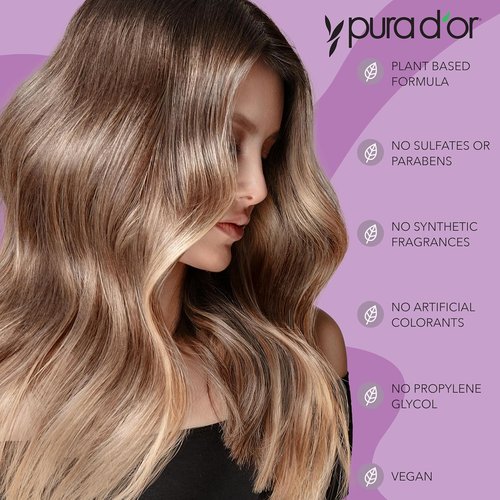 PURA D'OR ColorHarmony Purple Shampoo - 16 Oz for Bleached, Blonde & Silver Hair | Sulfate-Free, Keratin & Bamboo Fiber